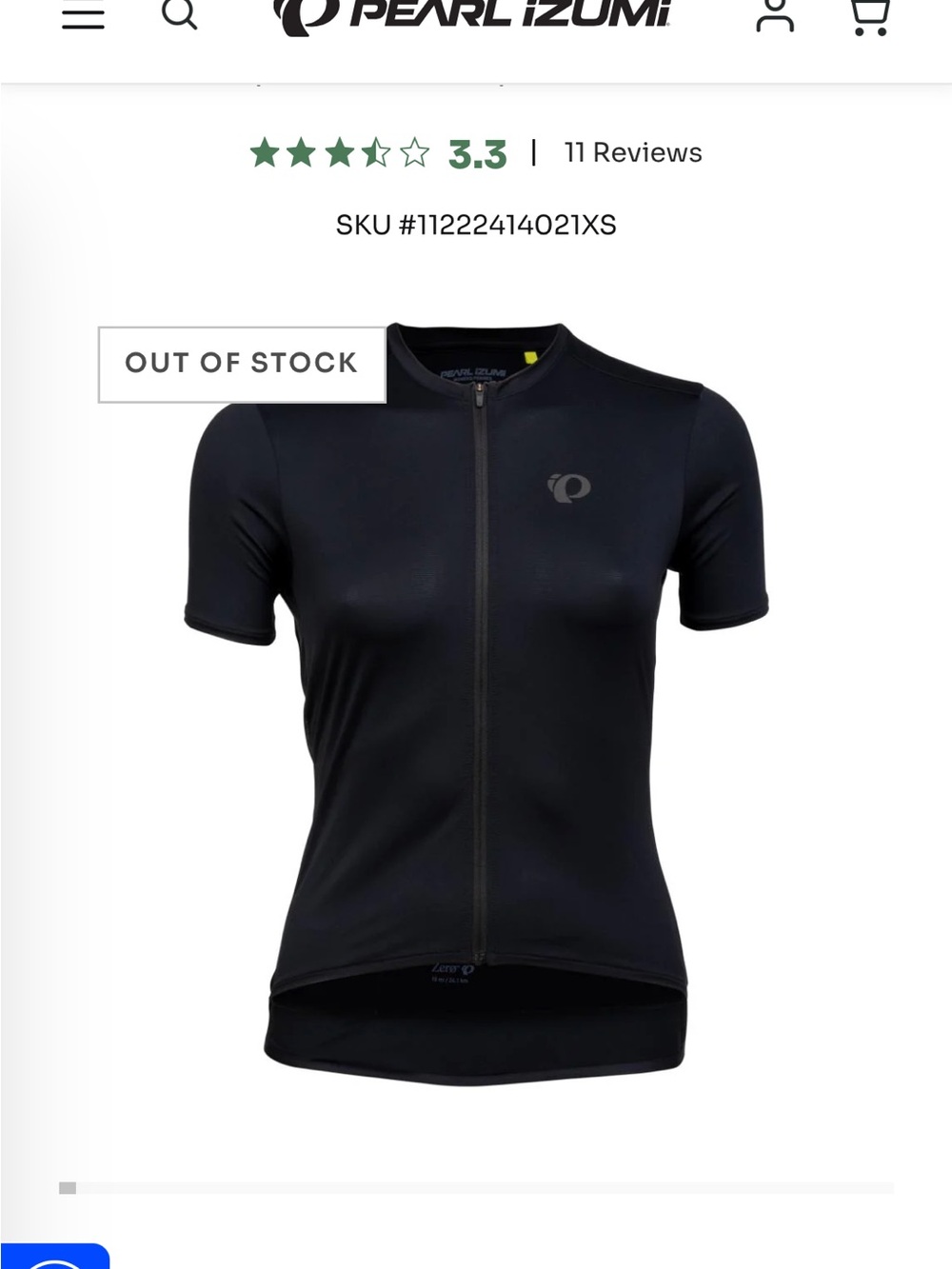 Pearl Izumi Women's Black Short-Sleeve Cycling Jersey with Subtle Logo